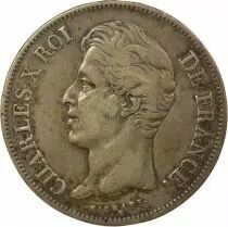 France Charles X - 5 Silver Francs, 2nd Type, Raised Edge - 1830 A Paris