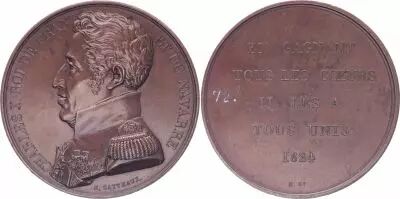 France Charles X - Buste en uniforme - 1824