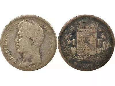 France Charles X - Franc Argent, 5 Feuilles - 1827 Q Perpignan