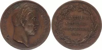 France Charles X - Visite de Beauvais 1827 - Picardie - Cuivre