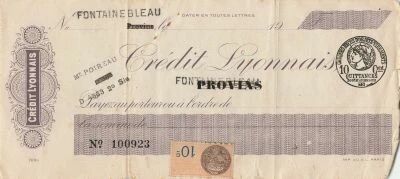 France Ch�que - Cr�dit Lyonnais - Fontainebleau