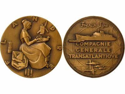 France Cie G�n. Transatlantique - Bronze Medal, SS Flandre