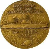France Cie G&eacute;n. Transatlantique - Bronze Medal, SS IAntillles - 1952