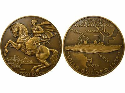 France Cie G�n. Transatlantique - Bronze Medal, Ville d\'Alger - 1935