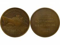 France Cie G&eacute;n. Transatlantique - M&eacute;daille Bronze, Escale du Normandie &agrave; Rio - 1938