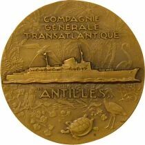 France Cie G&eacute;n. Transatlantique - M&eacute;daille Bronze, SS Antilles - (1952)
