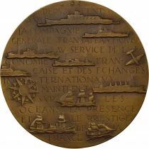 France Cie G&eacute;n&eacute;rale Transatlantique - M&eacute;daille Bronze, Centenaire - 1955