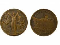 France Cie G&eacute;n&eacute;rale Transatlantique - M&eacute;daille Bronze, Paquebot Normandie - 1935