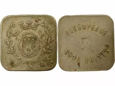 France City of Paris, Schools - 5 Nickel Good Points Token