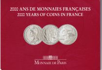 France Coffret  3 Monnaies françaises de 5 francs - 2000 years of coins in France - 2000