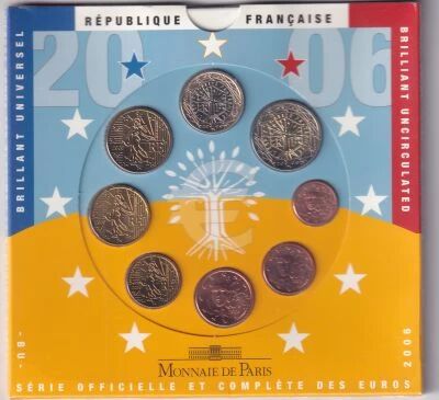 France Coffret BU - 1 centime � 2 euros - 2006