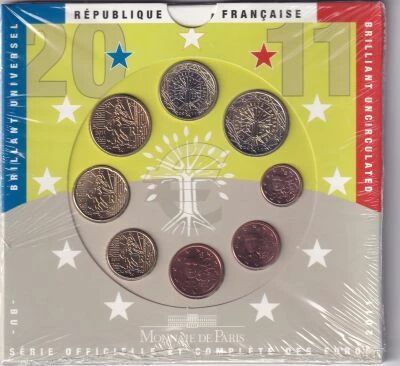 France Coffret BU - 1 centime � 2 euros - 2011