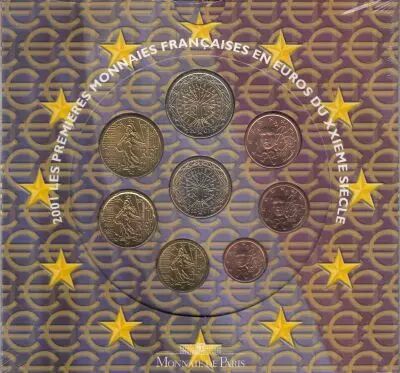 France Coffret BU 8 monnaies  - Premiers Euros 2001