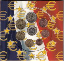 France Coffret BU France 2004 - 8 monnaies en euro - coffret ouvert et abimé
