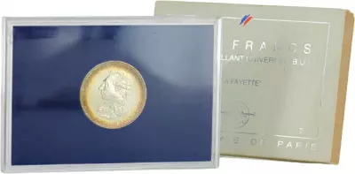 France Coffret monnaie de Paris 100 Francs - G�n�ral La Fayette - 1987 - BU - Argent