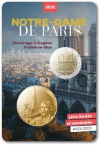 France Coincard Exclusif Notre-Dame de Paris - 2 Euros FDC et mini-m&eacute;daille 2025