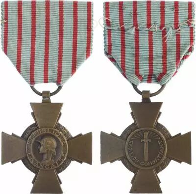 France Combatant\'s cross Medal - WWI  - 1914 -1918