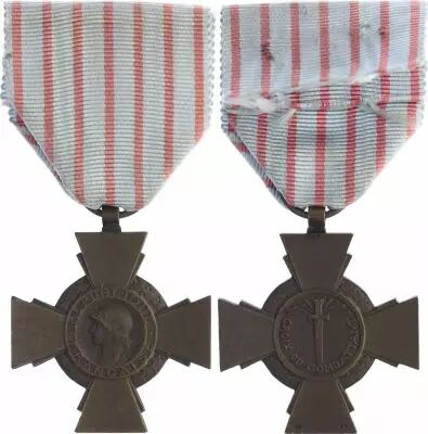France Combatant\'s cross Medal - WWI  - 1914 -1918