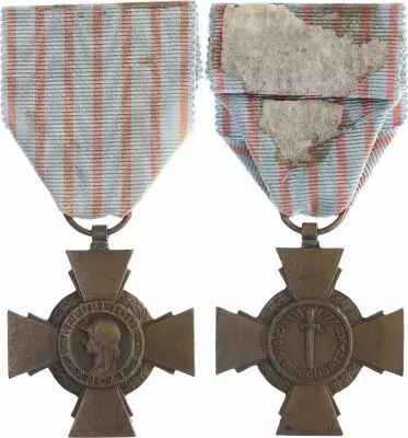 France Combatant\'s cross Medal - WWI  - 1914 -1918