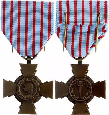 France Combatant\'s cross Medal - WWI  - 1914 -1918