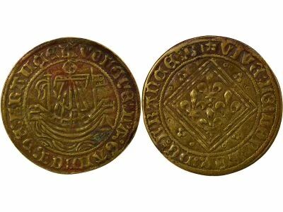 France Compte - Jeton Laiton, � la Nef - XVI / XVIIe Si�cle Nuremberg