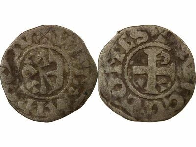 France Comt� d\'Anjou - Denier Argent, au nom de Foulques - 1109 / 1151 Angers