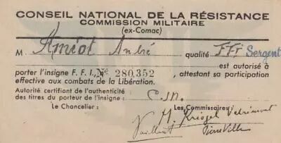 France Conseil National de la R�sistance - Sergent