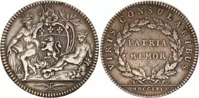 France Consulat de Lyon -Ex-consuls - 1756 - Silver