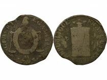 France Convention - 2 Sols with Balance - 1793 AA Metz