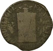 France Convention - 2 Sols with Balance - 1793 AA Metz