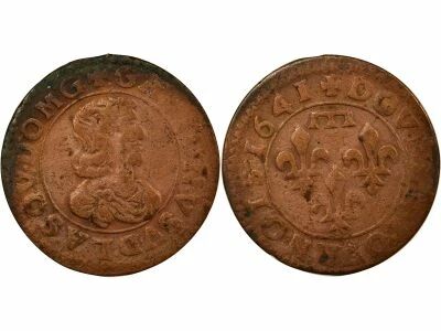 France Dombes, Gaston d\'Orl�ans - Double Tournois, Type 16 - 1641 Tr�voux