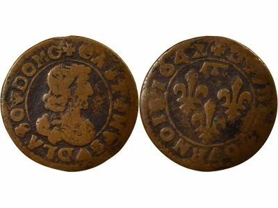 France Dombes, Gaston of Orleans - Double Tournois, Type 16 - 1642 Tr�voux