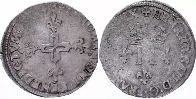 France Double sol parisis - Argent - 1584 A Paris