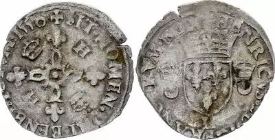 France Douzain aux Croissants - Henri II - 1550 H La Rochelle