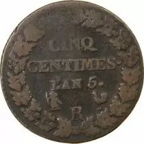 France Dupré - 5 Centimes An 5 R Orleans