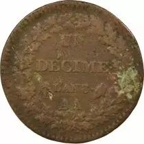 France Dupré - Décime, Grand Module - An 8 AA Metz