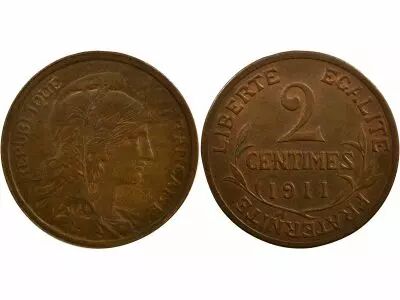 France Dupuis - 2 Cents 1911