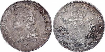 France Ecu Louis XV � la Vieille T�te - 1771 L Bayonne