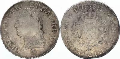France Ecu Louis XV Old Head - 1773 Q Perpignan