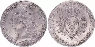France Ecu Louis XV with headband - 1768 L