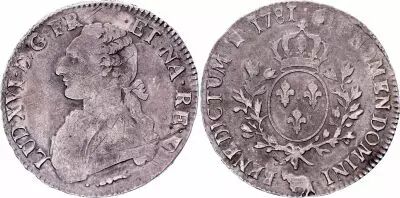 France Ecu of B�arn - Louis XVI - Arms of France with sprays - 1781 Pau - VF