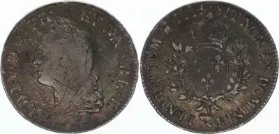 France Ecu of Bearn  Louis XV Old Head - 1774 Pau