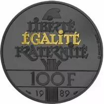 France &Eacute;galit&eacute; RUTHENIUM & OR - 100 Francs 1989 Argent France