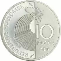 France &Eacute;PREUVE ARGENT BE 10 Francs Comm&eacute;mo. Robert Schuman FRANCE 1986