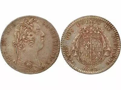 France Etats de Bretagne, Louis XV - Jeton Argent - 1732 Rennes