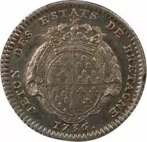 France Etats De Bretagne, Louis XV  Jeton Argent 1736 Rennes Daniel 89