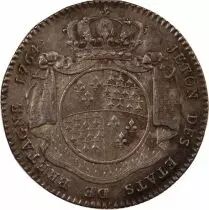 France Etats de Bretagne, Louis XV, Jeton Argent, 1764 Rennes, Daniel 115