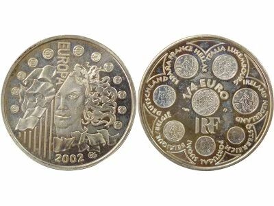 France Europa - 1/4 Silver Euro, Introduction of the Euro- 2002 Paris