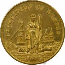 France Exhibition of Nantes - Copper Gilded Medal - 1896