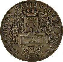 France Exposition Nationale de Tours - M&eacute;daille Bronze argent&eacute; - 1892